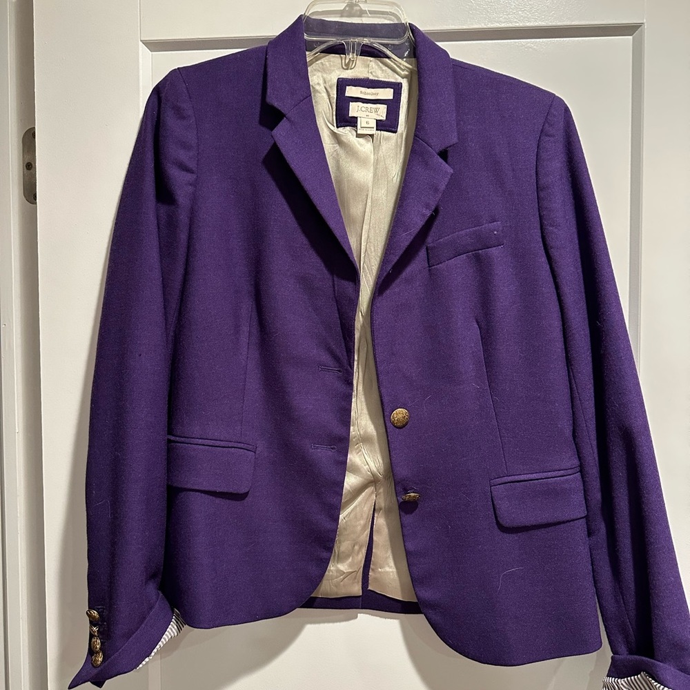J. Crew Purple Blazer with Cream Lining